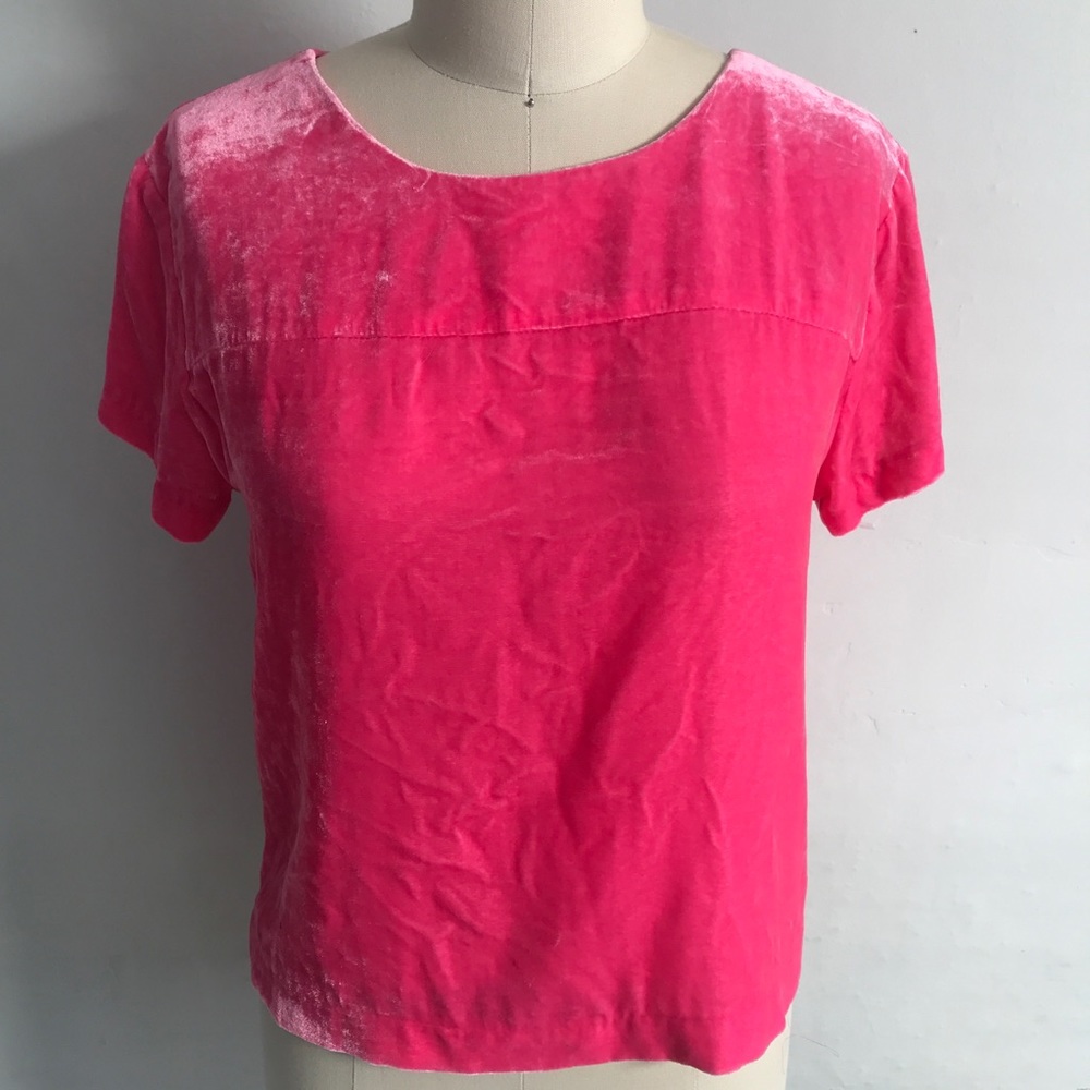 J. Crew Pink Velvet Top